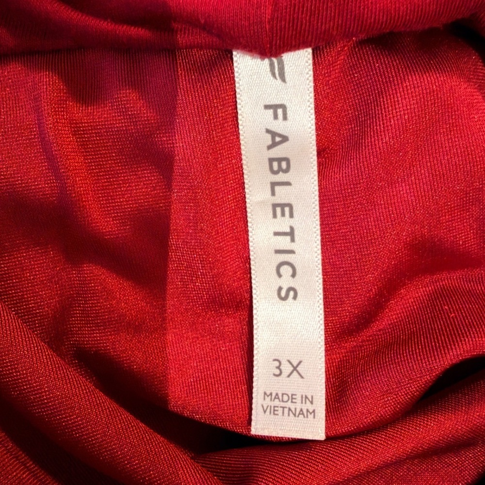 Fabletics Hoodie Women 3X Burgundy Velvet Zip Up Athleisure Y2K Velour Jacket - Picture 3 of 8